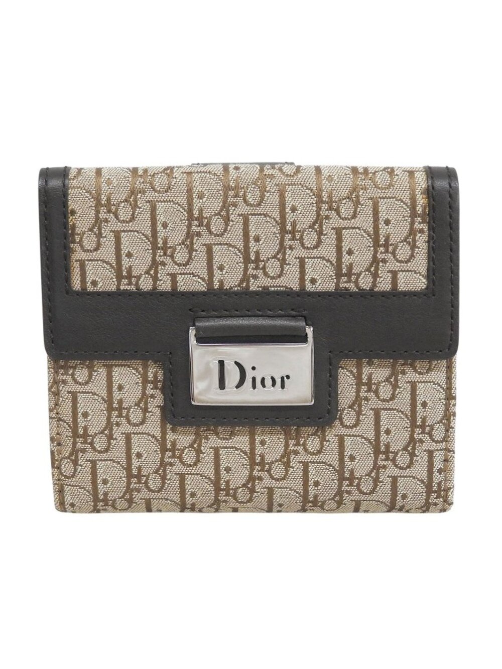 Dior Street Chic Trotter Canvas Leather Bifold Wallet